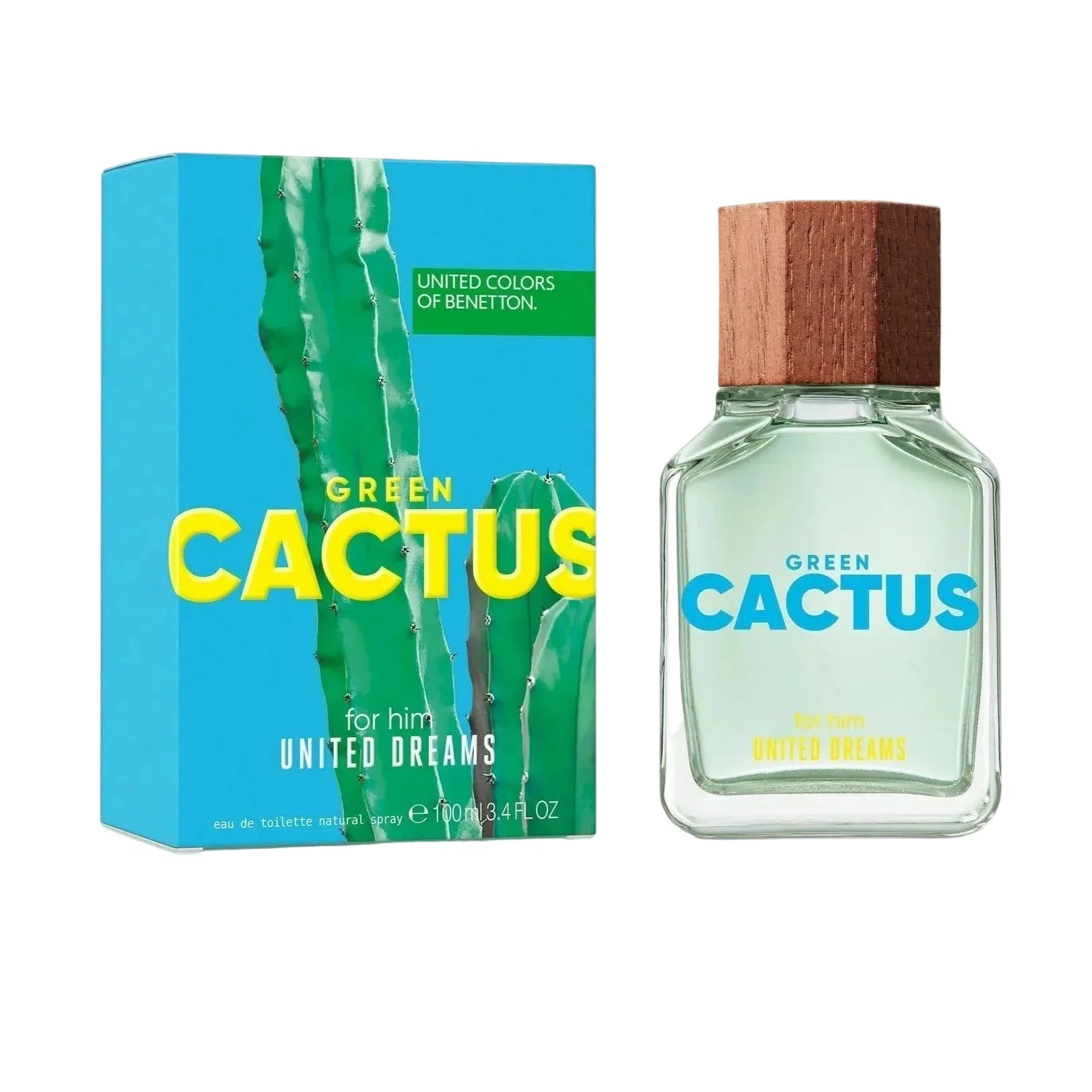 Benetton – Green Cactus For Him Eau de Toilette - Luxe Fragances Pair 